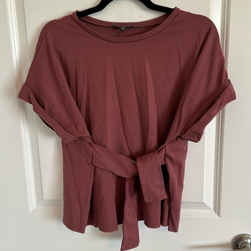 Express boxy tie front shirt